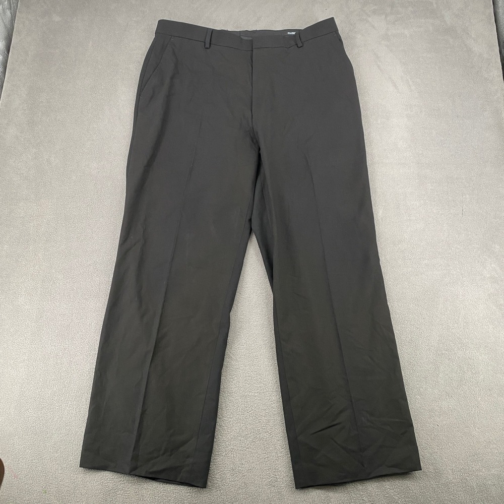 Claiborne Mens Black Dress Pants 36x30 Flat Front Stretch Trousers 7560